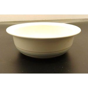 Country Glen Cereal Bowl White Double Blue Stripe Stoneware Japan 6 in